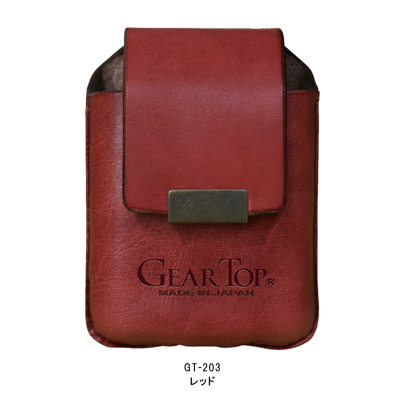 GEAR TOPⓇオイルライター 専用レザーケースベルトループ付レッド